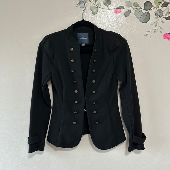 Modcloth Jackets & Blazers - Modcloth Glam Believer Knit Military Button Front Blazer, Black, Size XS